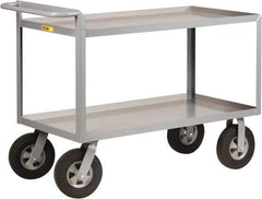 Little Giant - 1,500 Lb Capacity, 2 Shelf, Steel Shelf Truck - 36" Long x 24" Wide x 38-1/2" High, 10" Diam Solid Rubber Wheels - Americas Industrial Supply