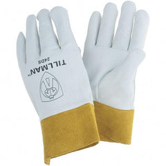 TILLMAN - Welder's & Heat Protective Gloves - 2"CUFF WHT/GLD SML 1PR KIDSKIN TIG GLOVES - Americas Industrial Supply