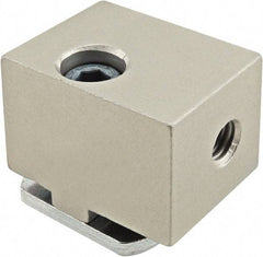 80/20 Inc. - Open Shelving Panel Mount Block - Aluminum, Clear Anodized Finish, Use with 40 Series & Bolt Kit 13-8316 - Americas Industrial Supply