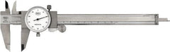 Mahr - 0mm to 150mm Range, 0.01 mm Graduation, 1mm per Revolution, Dial Caliper - White Face, 40mm Jaw Length - Americas Industrial Supply