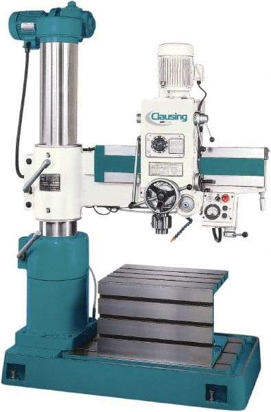 Clausing - 29-1/2" Swing, Geared Head Radial Arm Drill Press - 6 Speed, 2 hp, Three Phase - Americas Industrial Supply