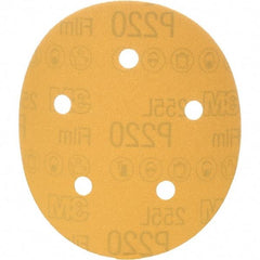 3M - 5" Diam, 220 Grit, Aluminum Oxide Hook & Loop Disc - Extra Fine Grade, Coated, Series 255L - Americas Industrial Supply