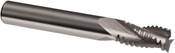 Guhring - 1/4", 3/4" LOC, 1/4" Shank Diam, 2-1/2" OAL, 3 Flute, Solid Carbide Square End Mill - Single End, Uncoated, Spiral Flute, 30° Helix, Right Hand Cut, Right Hand Flute, Series 3184 - Americas Industrial Supply