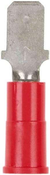 3M - 22 to 18 AWG, Vinyl, Partially Insulated, Male Wire Disconnect - 3/16 Inch Wide Tab, Red - Americas Industrial Supply