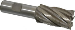 Interstate - 1-1/8" Diam, Fine Pitch, 2" LOC, 6 Flute Cobalt Roughing Square End Mill - Uncoated, 4-1/4" OAL, 3/4" Shank Diam, Single End - Americas Industrial Supply