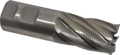 Interstate - 1-1/4" Diam, Fine Pitch, 2" LOC, 6 Flute Cobalt Roughing Square End Mill - Uncoated, 4-1/2" OAL, 1-1/4" Shank Diam, Single End - Americas Industrial Supply