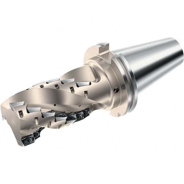 Walter - 2-1/2" Cut Diam, 3.898" Max Depth of Cut, 5.906" OAL, Indexable Square Shoulder Helical End Mill - Multiple Insert Styles, CAT 50 Taper Shank, 90° Lead Angle, Through Coolant, Series Xtra-tec - Americas Industrial Supply