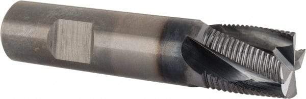 Kennametal - 3/4" Diam, Fine Pitch, 3/4" LOC, 4 Flute Solid Carbide Corner Chamfer Roughing End Mill - AlTiN Finish, 3-1/2" OAL, 3/4" Shank Diam, Single End, Centercutting, 25° Helix - Americas Industrial Supply