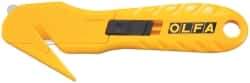 Olfa - Retractable Utility Knife - 1.58" High Carbon Tool Steel Blade, Yellow Nylon-6 Polyamide Handle, 1 Blade Included - Americas Industrial Supply