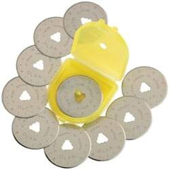 Olfa - 10 Piece Tool Steel Rotary Blade - 28mm OAL - Americas Industrial Supply