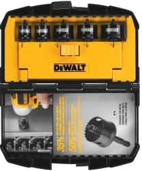 DeWALT - 5 Piece, 3" to 1-3/8" Saw Diam, Impact Rated Hole Saw Kit - Bi-Metal, Toothed Edge, Includes 5 Hole Saws - Americas Industrial Supply