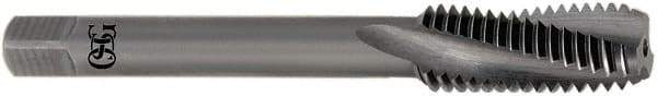 OSG - M4x0.70 Metric Coarse 3 Flute Modified Bottoming Spiral Flute Tap - Solid Carbide, Bright Finish, 52mm OAL, Right Hand Flute, Right Hand Thread, H3, Series 389 - Americas Industrial Supply