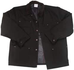 PRO-SAFE - Size XL Cold Weather Jacket - Black, Nylon Quilt Lined & Cotton Duck, Buttons Closure - Americas Industrial Supply
