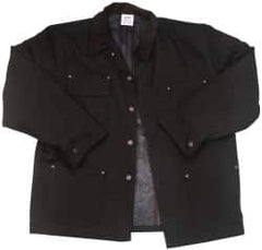 PRO-SAFE - Size XL Cold Weather Jacket - Black, Nylon Quilt Lined & Cotton Duck, Buttons Closure - Americas Industrial Supply