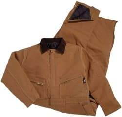 PRO-SAFE - Size M, Brown, Two Way Zipper, Cold Weather Coverall - Cotton, Nylon, 6 Pockets - Americas Industrial Supply