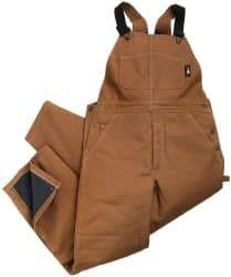 PRO-SAFE - Size L, Brown, Zipper, Cold Weather Bib Overall - Cotton, Nylon, 5 Pockets, Elastic Suspenders, Reinforced Knees, Brass Leg Zipper - Americas Industrial Supply