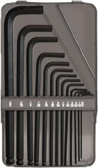 Bondhus - 13 Piece L-Key Ball End Hex Key Set - Hex Range 0.05 to 3/8", 7-1/2" OAL, Protanium High Torque Steel - Americas Industrial Supply