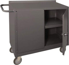 Durham - 1,200 Lb Capacity, 18" Wide x 36" Long x 39-3/4" High Mobile Cart - 2 Door, 1 Shelf, Steel, 2 Rigid/2 Swivel Casters - Americas Industrial Supply