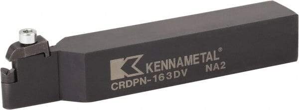 Kennametal - CRDP, Neutral Cut, 0° Lead Angle, 25mm Shank Height x 25mm Shank Width, Neutral Rake Indexable Turning Toolholder - 151.25mm OAL, RPGX090700E Insert Compatibility, Series V-Bottom Round - Americas Industrial Supply