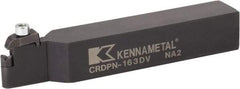 Kennametal - CRDP, Neutral Cut, 0° Lead Angle, 25mm Shank Height x 25mm Shank Width, Neutral Rake Indexable Turning Toolholder - 151.25mm OAL, RPGX090700E Insert Compatibility, Series V-Bottom Round - Americas Industrial Supply
