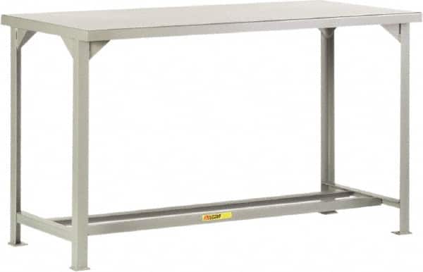Little Giant - 84 Wide x 36" Deep x 36" High, 12 Gauge Steel Workbench - Fixed Legs, Gray - Americas Industrial Supply