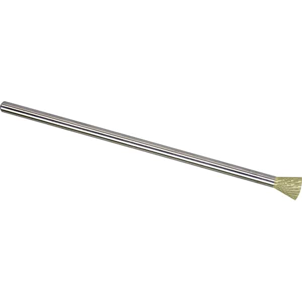 Made in USA - 1/2" Cut Diam, 1/4" Shank Diam, Inverted Cone Head Double Cut Burr - Carbide, 1/2" LOC, 6-1/2" OAL - Americas Industrial Supply