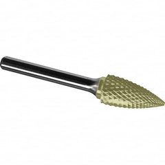 Made in USA - 6.3mm Cut Diam, 0.1181" Shank Diam, Tree Head Diamond Cut Burr - Carbide, 12.7mm LOC, 50mm OAL - Americas Industrial Supply