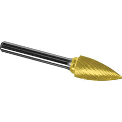 Made in USA - 8mm Cut Diam, 0.2362" Shank Diam, Tree Head Chipbreaker Cut Burr - Carbide, 19mm LOC, 64mm OAL - Americas Industrial Supply