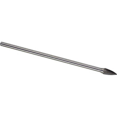 Made in USA - 3/8" Cut Diam, 1/4" Shank Diam, Tree Head Single Cut Burr - Carbide, 3/4" LOC, 6-3/4" OAL - Americas Industrial Supply