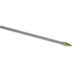 Made in USA - 1/4" Cut Diam, 1/4" Shank Diam, Tree Head Single Cut Burr - Carbide, 5/8" LOC, 6" OAL - Americas Industrial Supply