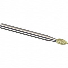 Made in USA - 6mm Cut Diam, 0.2362" Shank Diam, Tree Head Aluma Cut Burr - Carbide, 16mm LOC, 50mm OAL - Americas Industrial Supply