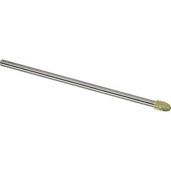 Made in USA - 1/4" Cut Diam, 1/4" Shank Diam, Oval Head Single Cut Burr - Carbide, 3/8" LOC, 6-3/4" OAL - Americas Industrial Supply