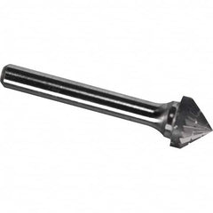 Made in USA - 19mm Cut Diam, 0.2362" Shank Diam, Cone Head Chipbreaker Cut Burr - Carbide, 9.5mm LOC, 54.5mm OAL - Americas Industrial Supply