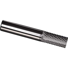 Made in USA - 1/4" Diam, 3/4" LOC, Plain End, Solid Carbide Diamond Pattern Router Bit - Right Hand Cut, 2" OAL, 1/4" Shank Diam, Use on Carbon & Honeycomb, Carbon Fiber, Composite, Fiberglass, Graphite - Americas Industrial Supply