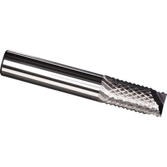 Made in USA - 1/4" Diam, 3/4" LOC, End Mill End, Solid Carbide Diamond Pattern Router Bit - Right Hand Cut, 2-1/2" OAL, 1/4" Shank Diam, Use on Carbon & Honeycomb, Carbon Fiber, Composite, Fiberglass, Graphite - Americas Industrial Supply