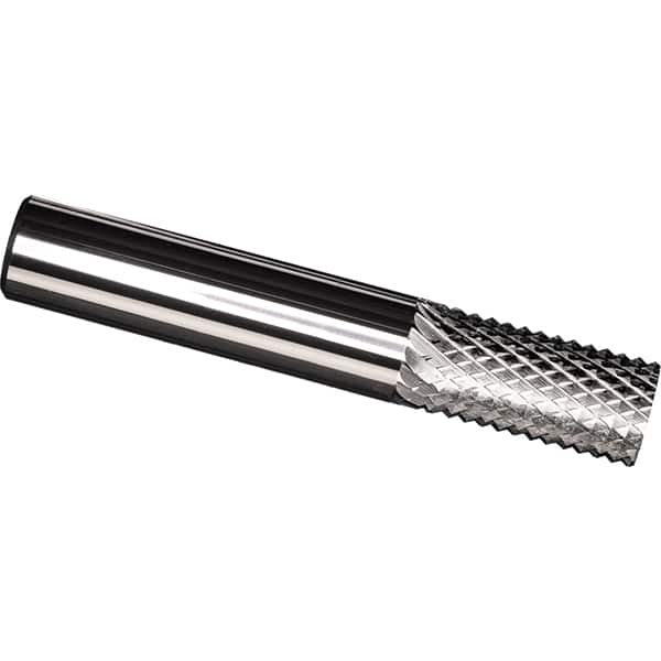 Made in USA - 1/4" Diam, 1" LOC, Plain End, Solid Carbide Diamond Pattern Router Bit - Right Hand Cut, 2-1/2" OAL, 1/4" Shank Diam, Use on Carbon & Honeycomb, Carbon Fiber, Composite, Fiberglass, Graphite - Americas Industrial Supply