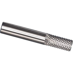 Made in USA - 3/16" Diam, 5/8" LOC, Burr End, Solid Carbide Diamond Pattern Router Bit - Right Hand Cut, 2" OAL, 3/16" Shank Diam, Use on Carbon & Honeycomb, Carbon Fiber, Composite, Fiberglass, Graphite - Americas Industrial Supply