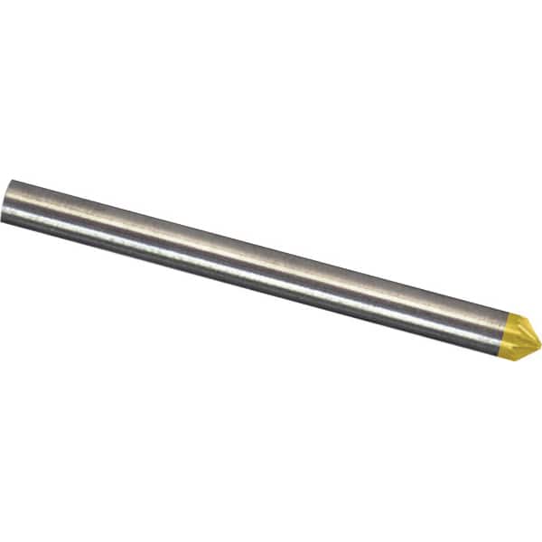 Made in USA - 1/8" Cut Diam, 1/8" Shank Diam, Cone Head Single Cut Burr - Carbide, 1/16" LOC, 1-1/2" OAL - Americas Industrial Supply