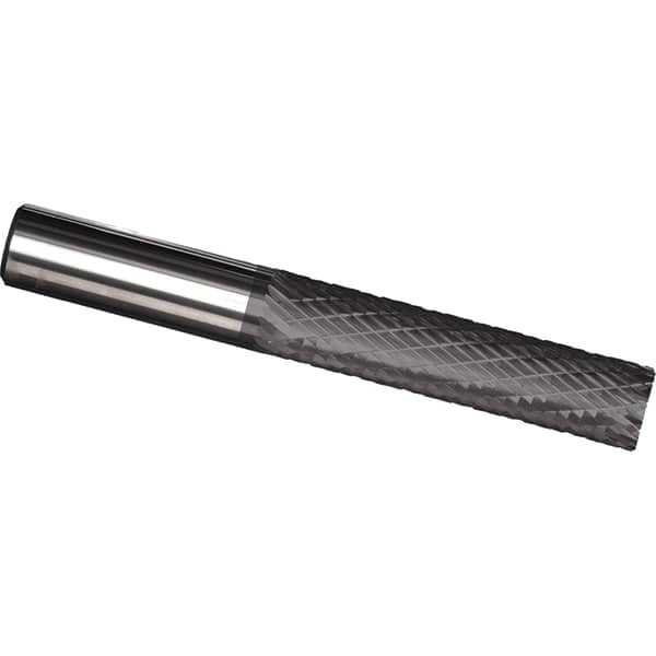 Made in USA - 1/4" Diam, 3/4" LOC, Plain End, Solid Carbide Diamond Pattern Router Bit - Right Hand Cut, 2" OAL, 1/4" Shank Diam, Use on Cast Iron, Stainless, Steel, Titanium - Americas Industrial Supply
