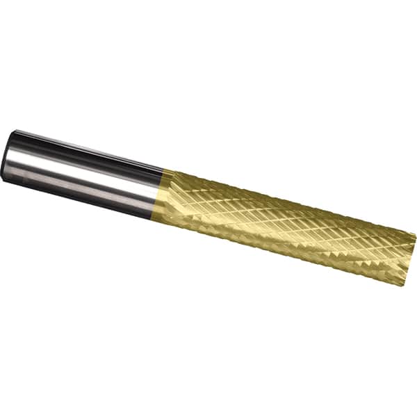 Made in USA - 5/32" Diam, 1/2" LOC, Plain End, Solid Carbide Diamond Pattern Router Bit - Right Hand Cut, 2" OAL, 3/16" Shank Diam, Use on Cast Iron, Stainless, Steel, Titanium - Americas Industrial Supply