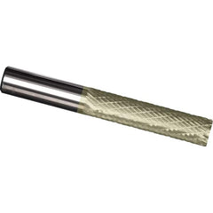 Made in USA - 7/16" Diam, 1" LOC, Plain End, Solid Carbide Diamond Pattern Router Bit - Right Hand Cut, 3" OAL, 7/16" Shank Diam, Use on Cast Iron, Stainless, Steel, Titanium - Americas Industrial Supply