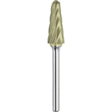 Made in USA - 8mm Cut Diam, 0.2362" Shank Diam, Cone Head Aluma Cut Burr - Carbide, 22mm LOC, 67mm OAL - Americas Industrial Supply