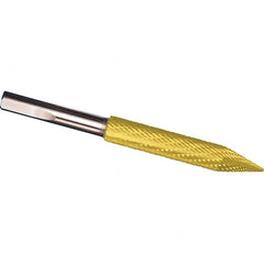 Made in USA - 1/2" Cut Diam, 3/8" Shank Diam, Cone Head Tire Cut Burr - Carbide, 3" LOC, 5" OAL - Americas Industrial Supply