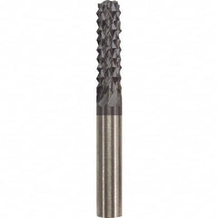 Made in USA - 1/4" Cut Diam, 1/4" Shank Diam, Cylinder Head Burr - Carbide, 1" LOC, 2" OAL - Americas Industrial Supply