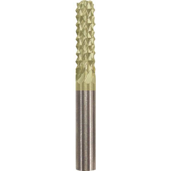 Made in USA - 1/4" Cut Diam, 1/4" Shank Diam, Cylinder Head Burr - Carbide, 1" LOC, 2" OAL - Americas Industrial Supply