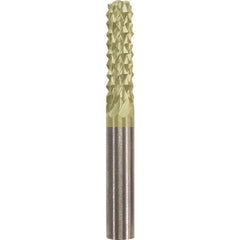 Made in USA - 1/4" Cut Diam, 1/4" Shank Diam, Cylinder Head Burr - Carbide, 1" LOC, 2" OAL - Americas Industrial Supply