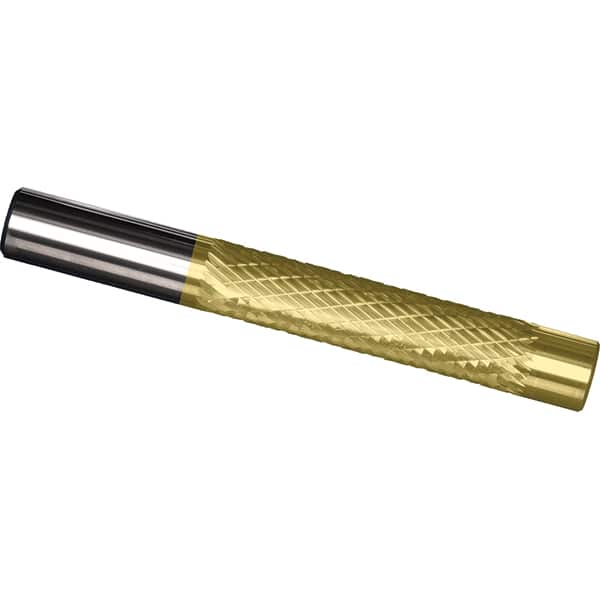 Made in USA - 1/8" Diam, 1" LOC, Solid Carbide Diamond Pattern Router Bit - Right Hand Cut, 3" OAL, 1/8" Shank Diam, Use on Cast Iron, Stainless, Steel, Titanium - Americas Industrial Supply