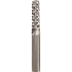 Made in USA - 1/4" Cut Diam, 1/4" Shank Diam, Cylinder Head Burr - Carbide, 1" LOC, 2" OAL - Americas Industrial Supply