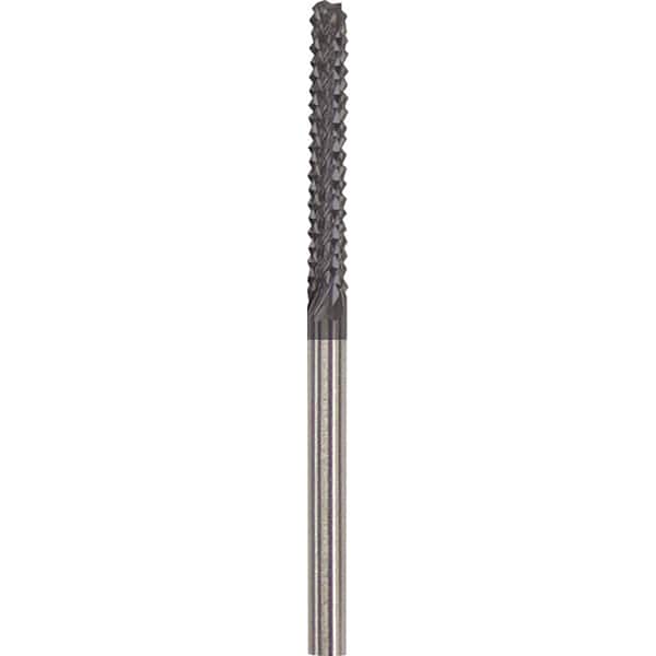 Made in USA - 1/8" Cut Diam, 1/8" Shank Diam, Cylinder Head Burr - Carbide, 1" LOC, 2" OAL - Americas Industrial Supply