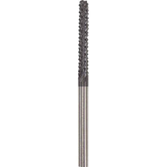 Made in USA - 1/8" Cut Diam, 1/8" Shank Diam, Cylinder Head Burr - Carbide, 1" LOC, 2" OAL - Americas Industrial Supply
